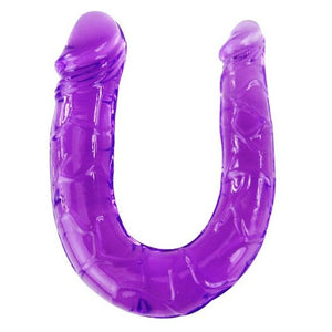 Double dong souple jelly 29,8 cm violet — vue de profil