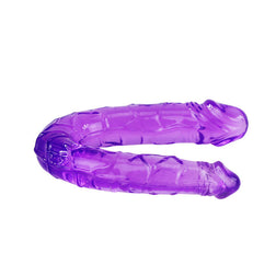 Double dong souple jelly 30,5 cm violet — gros plan
