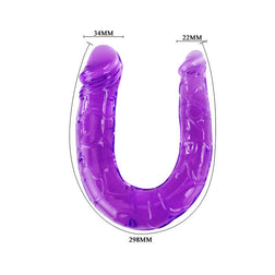Double dong souple jelly 30,5 cm violet — emballage