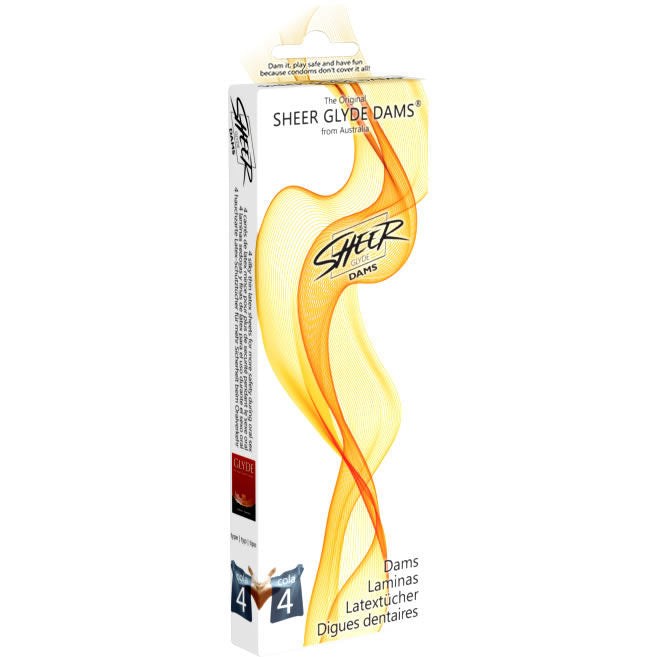 Digues latex sexe oral lot de 4 — Sheer Glyde Dams · Sheer Glyde · Lesbiennes