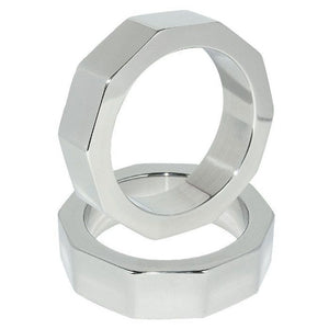 Cockring acier forme écrou 45 mm — Metal Hard Nut en Acier inoxydable argent vu de face