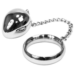 Plug anal Combo Cockring acier 50 mm - vue produit de profil