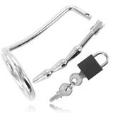 METAL HARD ANNEAU DE TESTICULE AVEC BOUCHON DE CHASTETE URETRAL