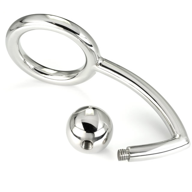 Cockring avec crochet anal acier poli 45 mm — emballage