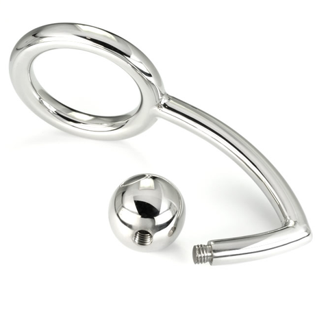 Cockring avec crochet anal acier poli 45 mm — emballage