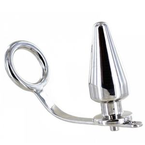 Cockring + plug acier strié — Metal Hard 80 x 55 mm · Metal Hard · Plugs
