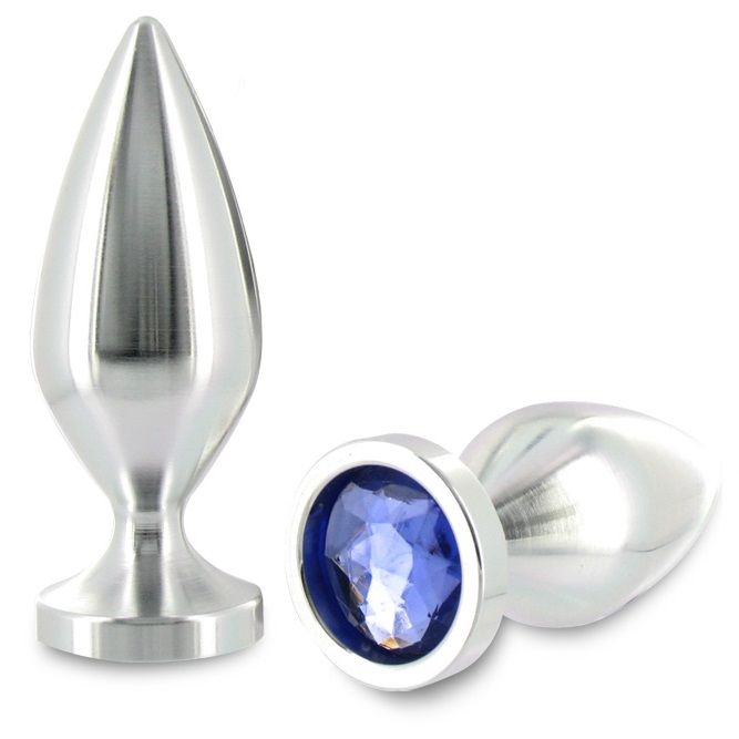 Plug bijou aluminium cristal violet 10 cm — Grand · Metal Hard · Plugs bijoux