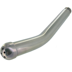 Canule de douche anale courbée acier 20 cm — vue de face
