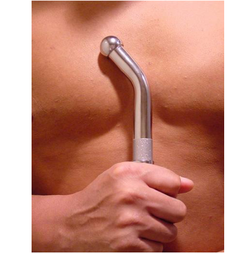 Canule de douche anale courbée acier 20 cm