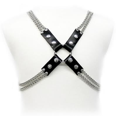 LEATHER BODY HARNAIS CHAINE