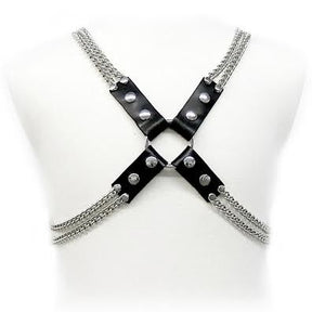LEATHER BODY HARNAIS CHAINE