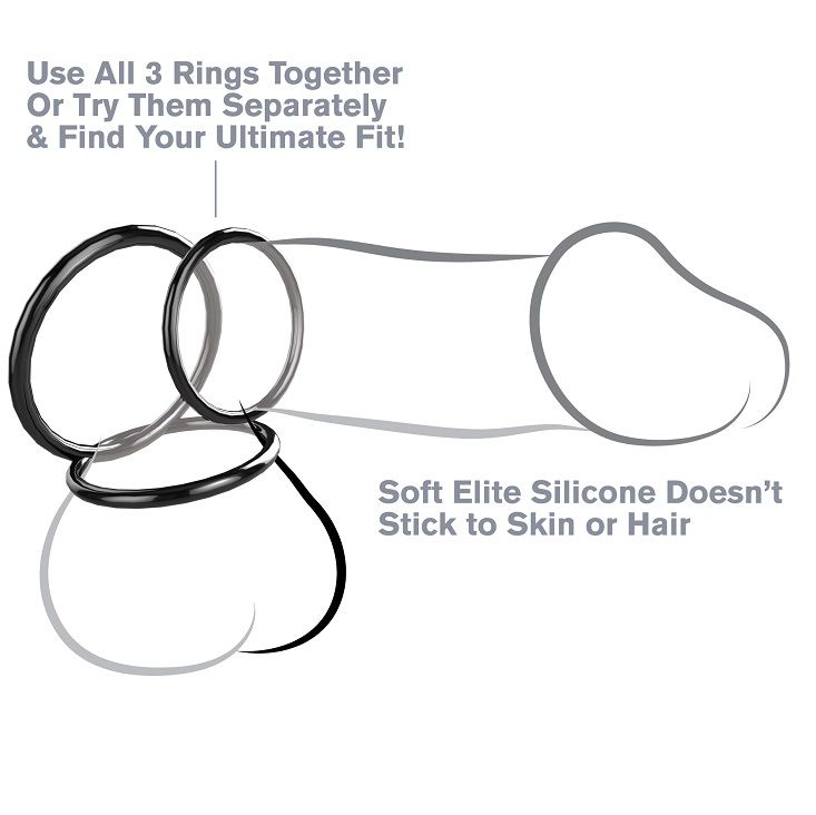 FANTASY C RINGZ SILICONE 3 ANNEAUX STAMINA SET