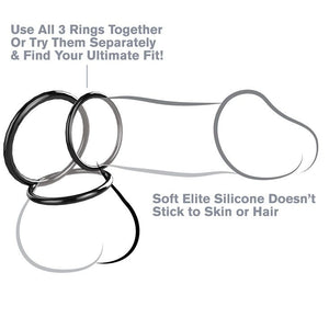 FANTASY C RINGZ SILICONE 3 ANNEAUX STAMINA SET