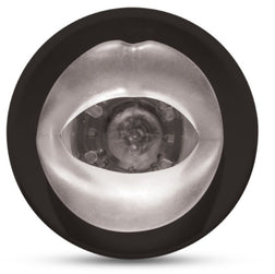 Vue de face de la gaine en silicone texturée du masturbateur