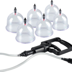Kit 6 ventouses corps et tétons avec pompe — vu de face