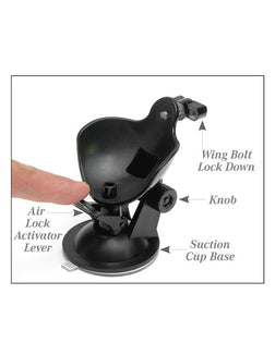 Détail du mécanisme de ventouse avec levier de verrouillage AirLock