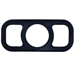 Cockring Baile Triple séparateur de testicules en silicone — Power Rings en Silicone noir vu de face