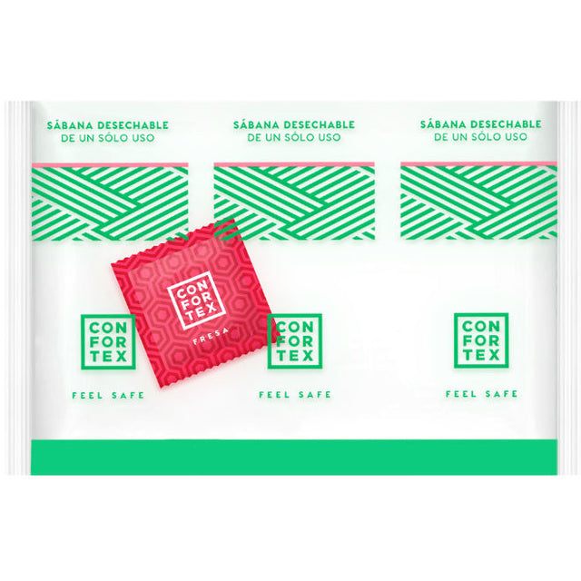 CONFORTEX FEUILLES HYGIENIQUES JETABLES SAC INDIVIDUEL CONDOM FRAISE
