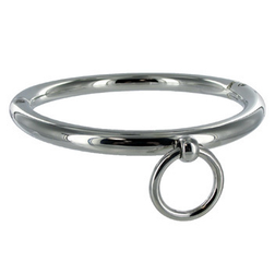 Starres Metal-Hard-BDSM-Halsband aus Edelstahl, Durchmesser 18 cm, mit vorderem Ring.
