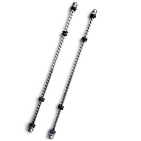Harnais Barres de pression tétons et gland acier × 2 en Métal argent vu de face