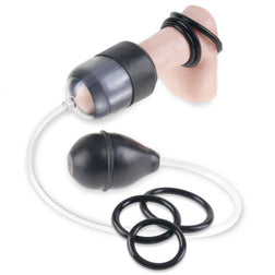 Pompe pénis modèle Suck N' Stroke Head Pump noir pour le plaisir intime.