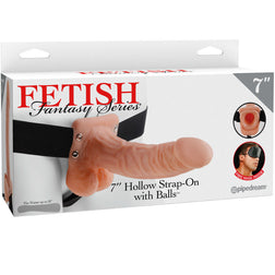 Gode Ceinture Creux 17,8 cm avec testicules et harnais