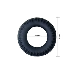 Cockring Titan noir avec bord vert, diamètre interne 2 cm.