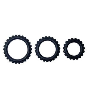 BAILE TITAN SET 3 PCS COCK RING NOIR 28 24 19 CM