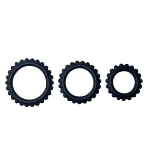 BAILE TITAN SET 3 PCS COCK RING NOIR 28 24 19 CM