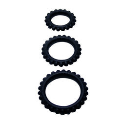 BAILE TITAN SET 3 PCS COCK RING NOIR 28 24 19 CM