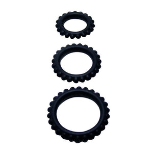 BAILE TITAN SET 3 PCS COCK RING NOIR 28 24 19 CM