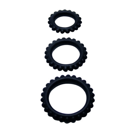 BAILE TITAN SET 3 PCS COCK RING NOIR 28 24 19 CM