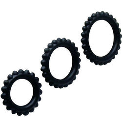 BAILE TITAN SET 3 PCS COCK RING NOIR 28 24 19 CM
