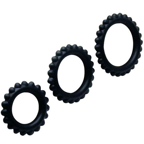 BAILE TITAN SET 3 PCS COCK RING NOIR 28 24 19 CM