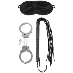 Kit BDSM 3 pièces fouet menottes masque — Lovers Fantasy