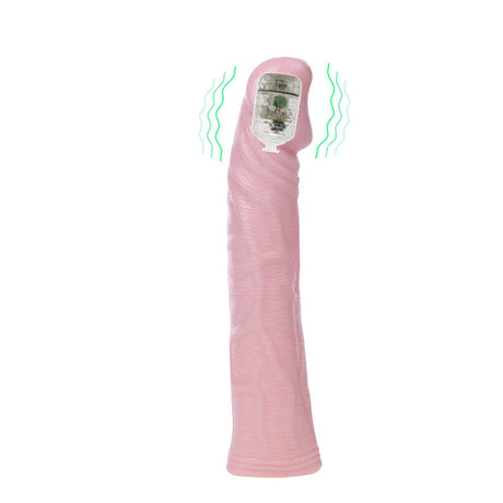 Gaine pénis Baile Gaine d'extension de pénis réaliste vibrante — Fantasy Vibe 18 cm en TPR chair vu de face