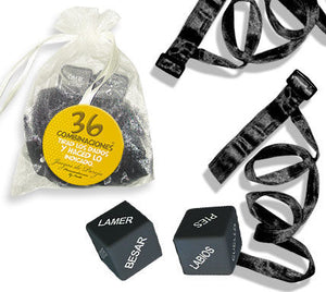 Kit bondage cravates + dés coquins — Organza · Inedit · -Menottes & Liens