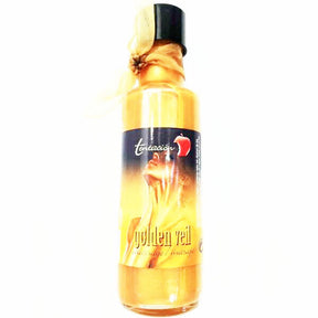 Huile massage Tentacion Huile de massage corps voile doré 100 ml vu de face