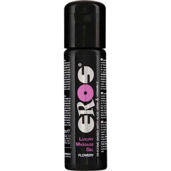 Gel de massage base silicone fleuri 100 ml — Luxury Massage · Eros Classic Line · Huiles aromatisées