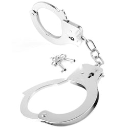 Menottes rigides en métal chromé lourd — Designer Cuffs — vue 4