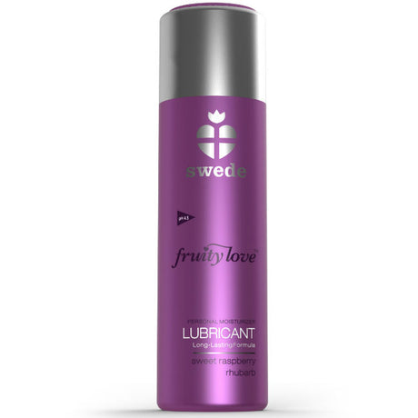 Lubrifiant comestible framboise-rhubarbe 100 ml — vue de profil