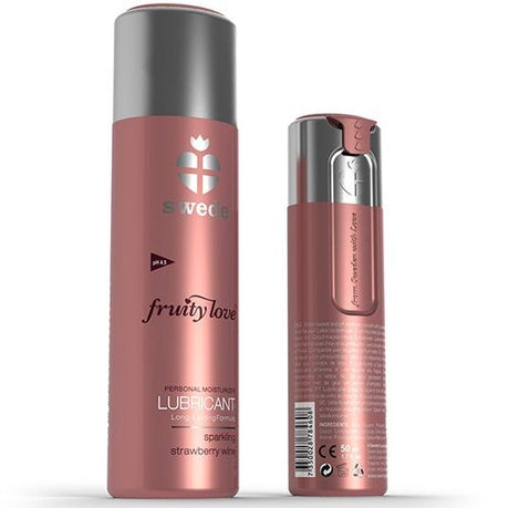 Lubrifiant comestible vin mousseux & fraise 100 ml — gros plan