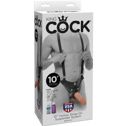 Gode creux King Cock avec harnais ajustable, 25.5 cm.