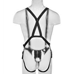 Gode-ceinture creux King Cock en PVC chair avec harnais à bretelles, 28 cm.