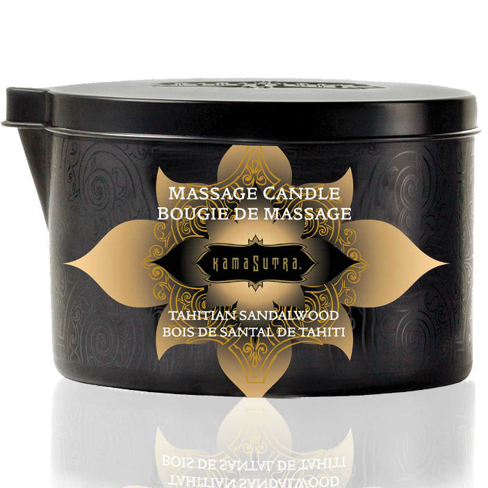 Bougie massage Kamasutra Cosmetics Bougie de massage bois de santal 170 g — Ignite vu de face