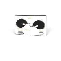 Menottes en plumes noires reliées par une chaîne — Za Za Zu — vue 3