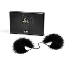 Menottes en plumes noires reliées par une chaîne — Za Za Zu