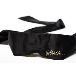 Bandeau BDSM satin à nouer brodé Shhh — vue 3