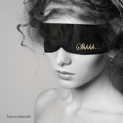 Bandeau BDSM satin à nouer brodé Shhh — vue 2