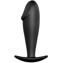 Plug anal Pretty Love noir en silicone, 10 × 3 cm.